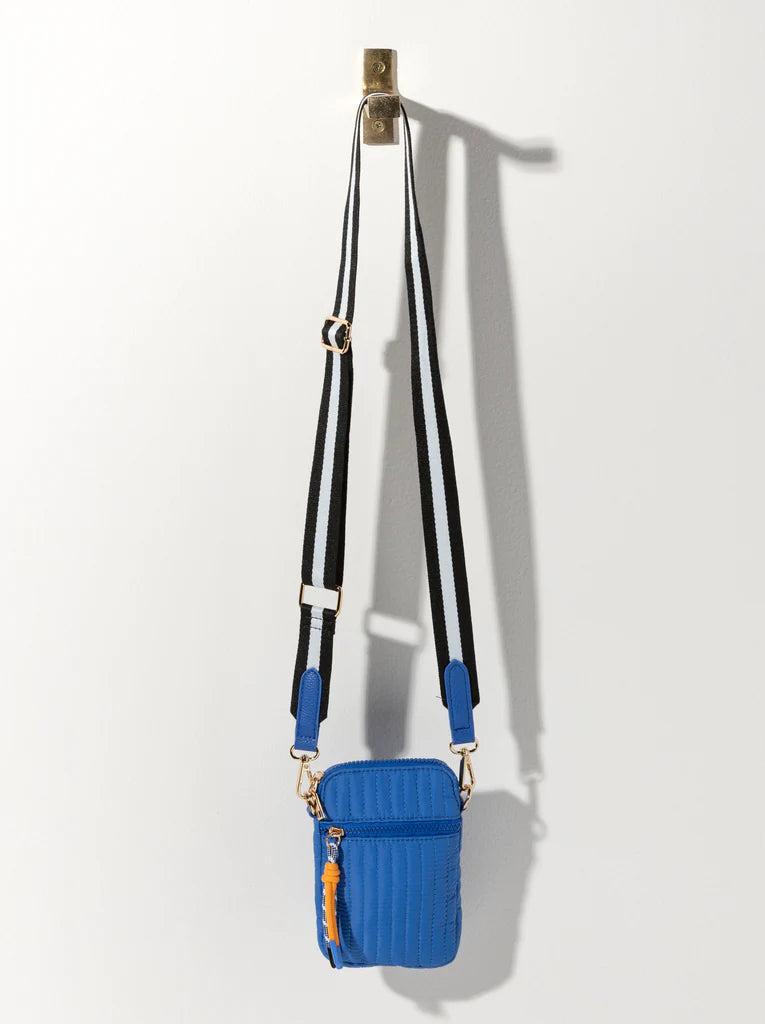 Ezra Quilted Nylon Phone Holder by Shiraleah in Ultramarine