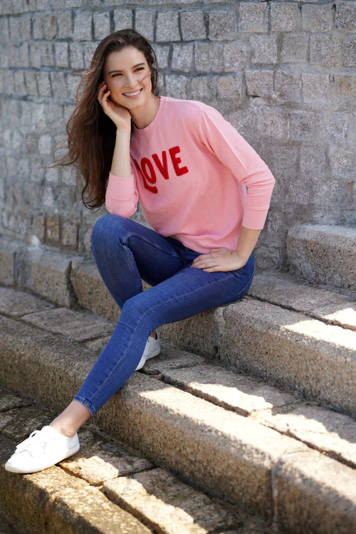 Love Sweatshirt by Shiraleah in Pink