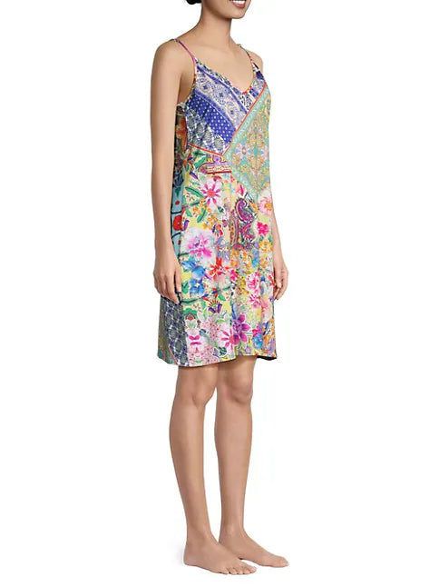 Patchwork Printed Nightgown by Johnny Was in Talavera