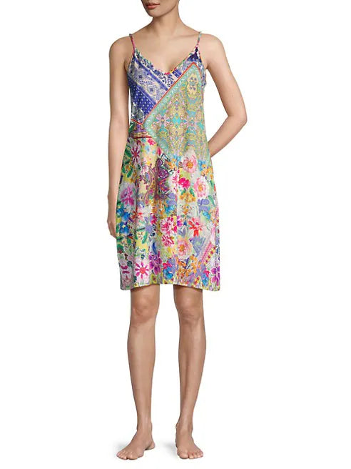 Patchwork Printed Nightgown by Johnny Was in Talavera