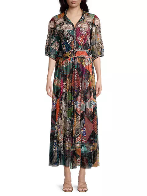 Kiara Patchwork Mesh Dress by Johnny Was