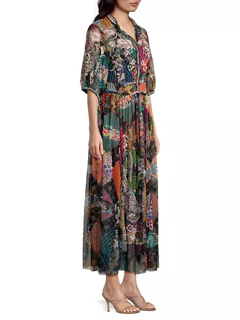 Kiara Patchwork Mesh Dress by Johnny Was