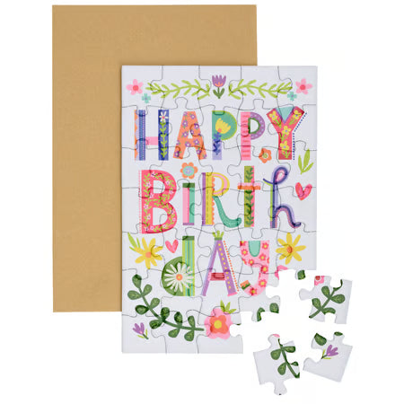 Happy Birthday Puzzle Card by Primitives by Kathy