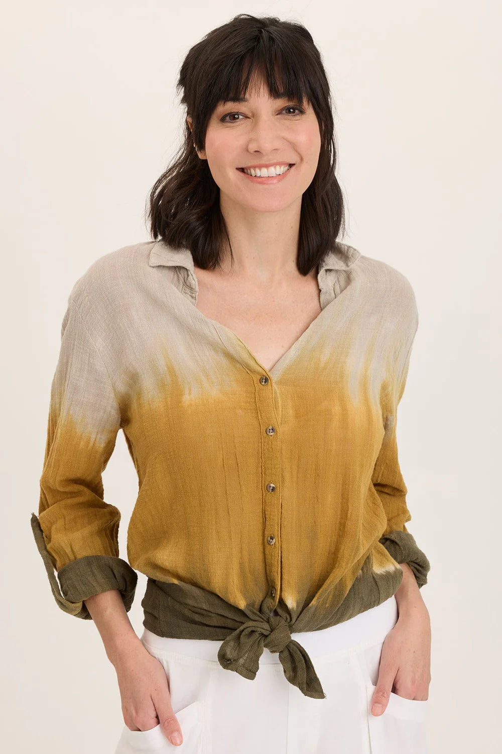 Porter Blouse by Wearables in Tricolor Ombre