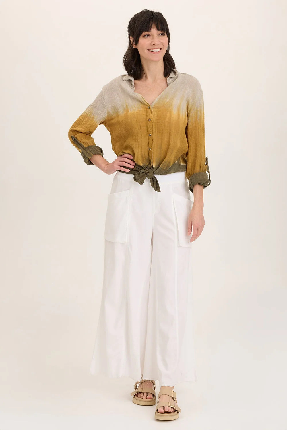 Porter Blouse by Wearables in Tricolor Ombre