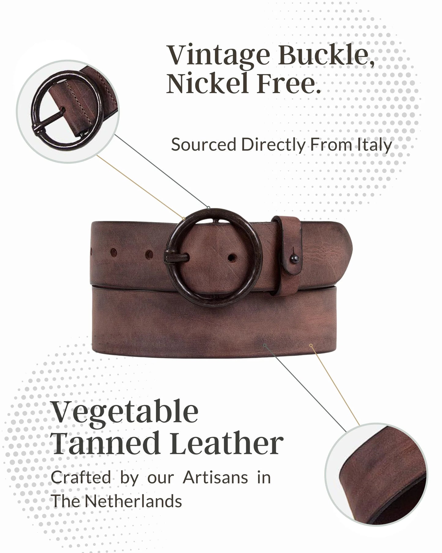 Pip Belt by Amsterdam Heritage in Brown