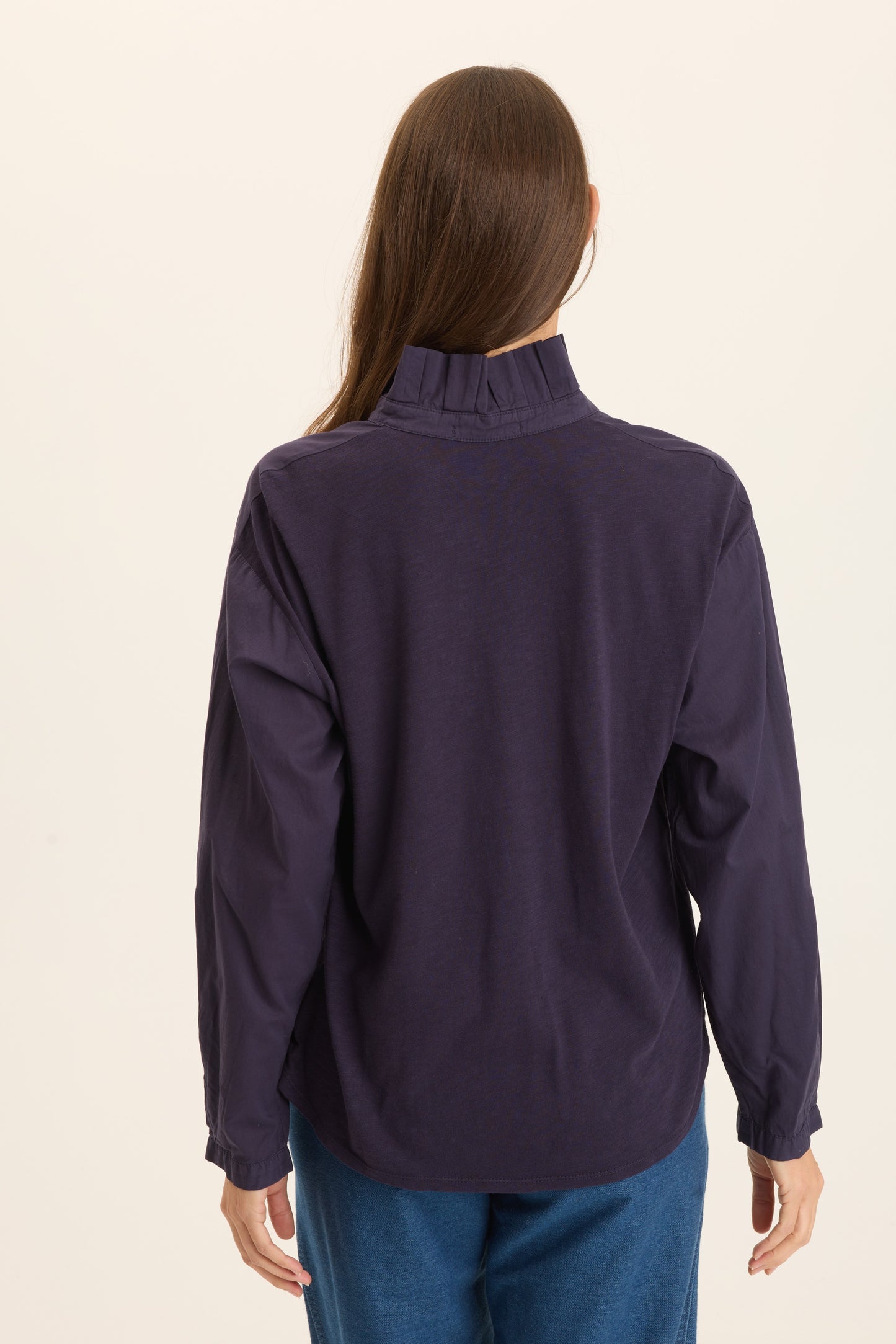 Lohan Ruffle Top by Wearables in Navy