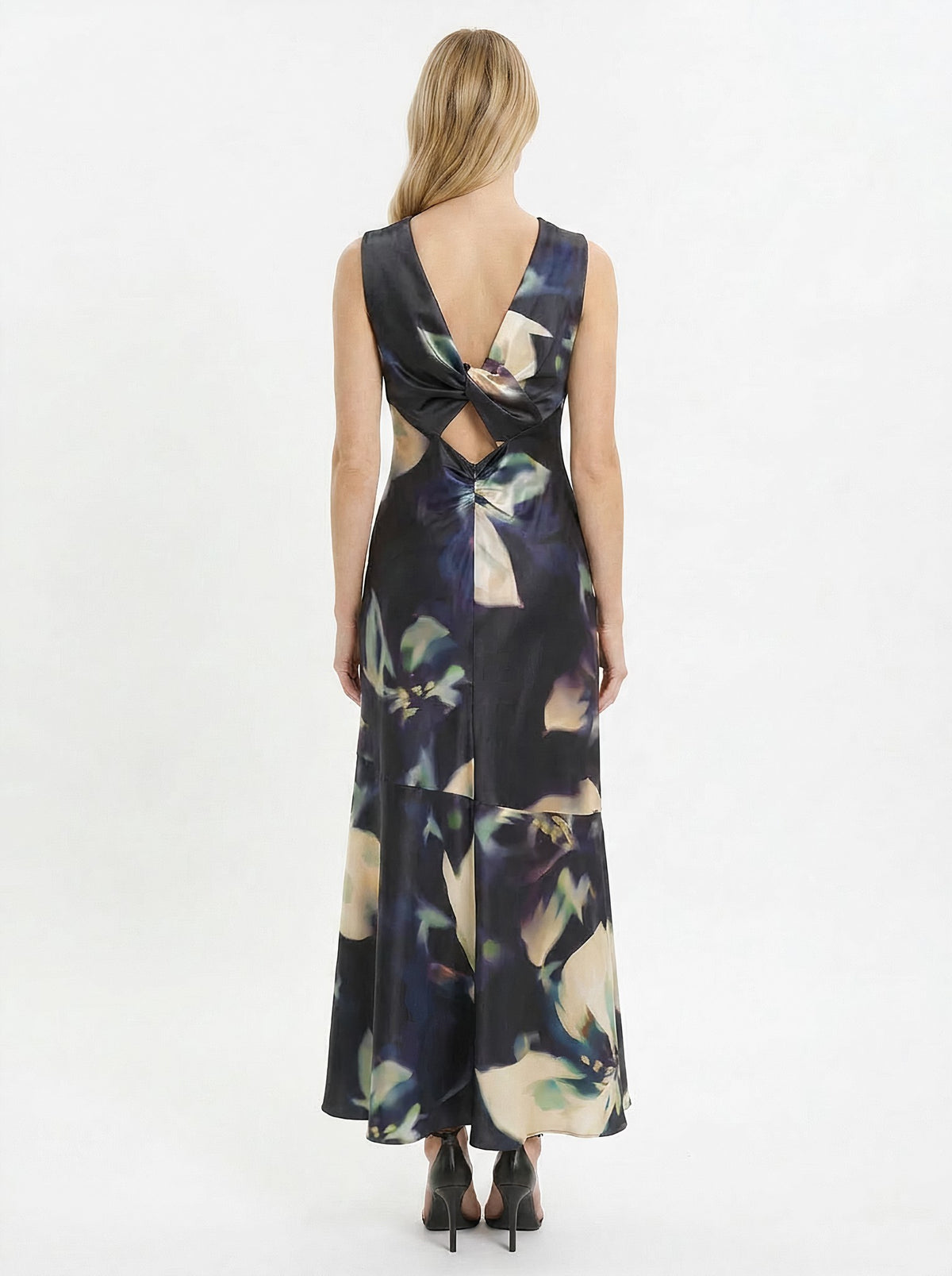 Satin Dress by Donna Morgan in Black and Cream