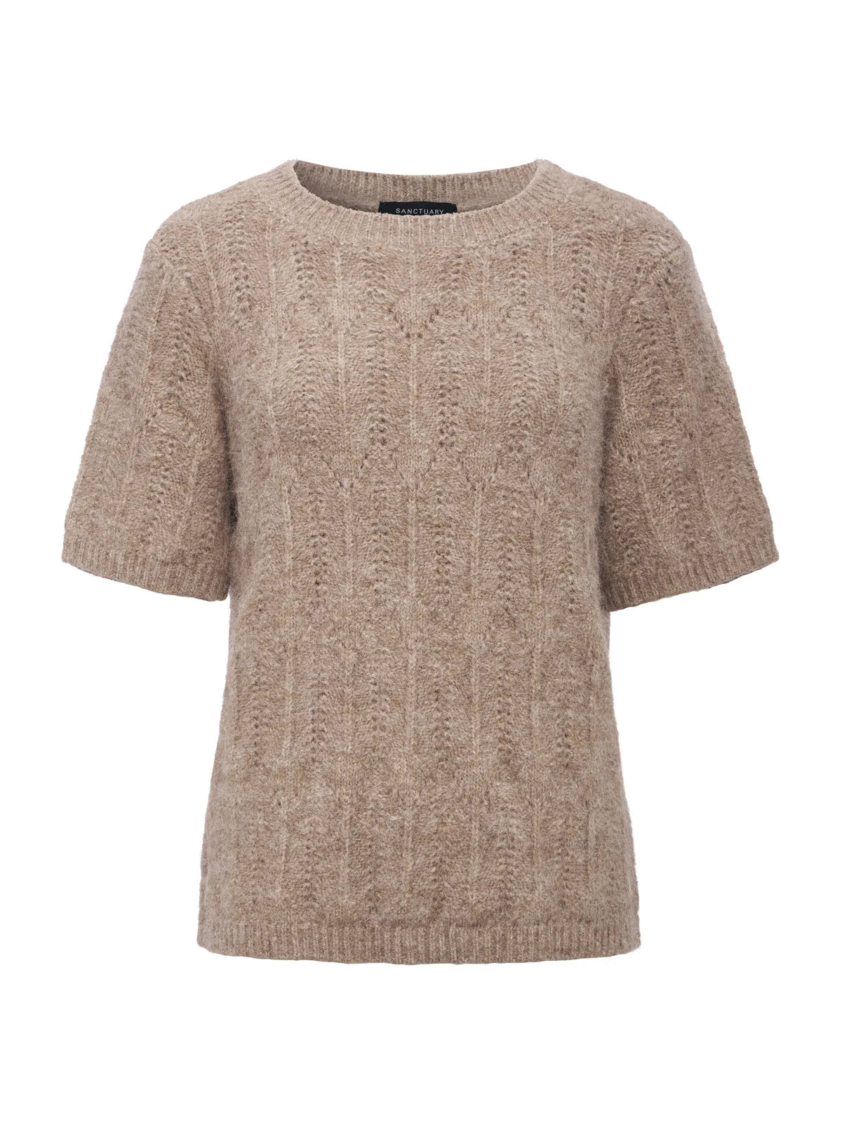 Pointelle Sweater Tee by Sanctuary in Heather Hazelnut