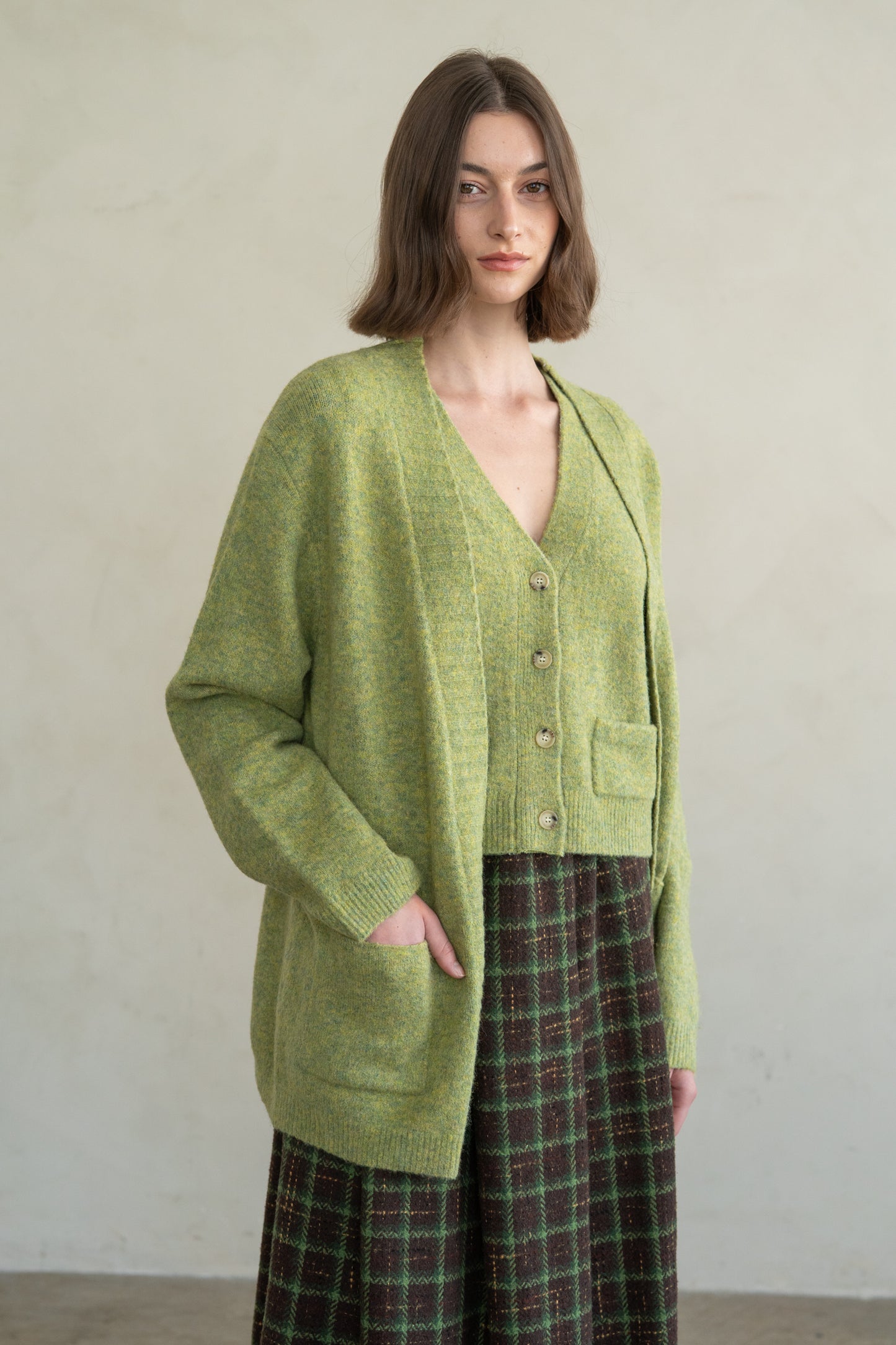 Cardigan by elle grey in Green