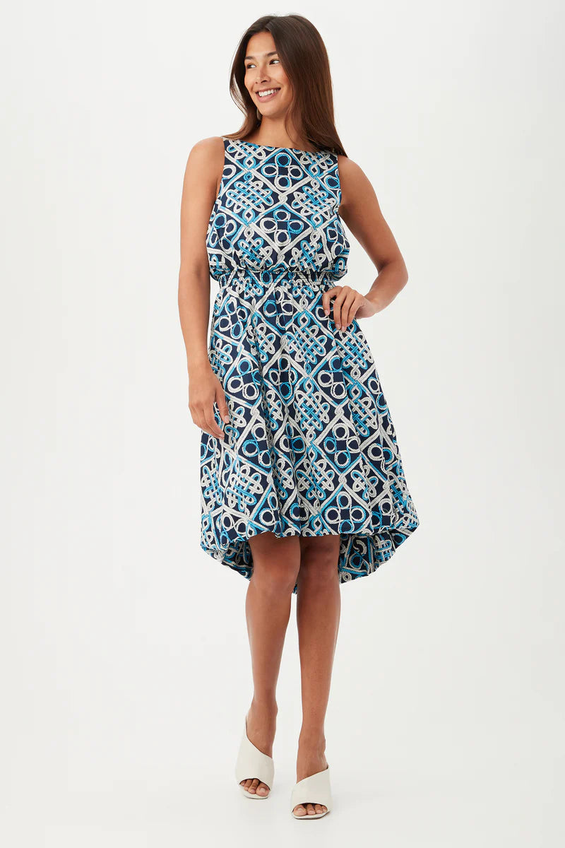 Trina turk blue sales and white dress