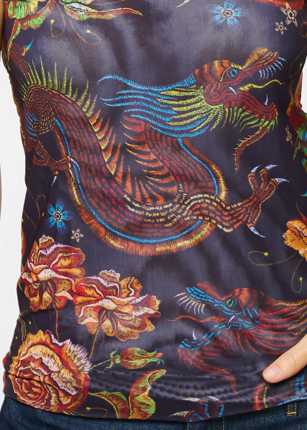 Florence Mesh Tank Top AMB Designs in Dragon Rose