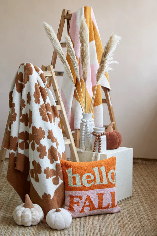 Rowan Super Soft Floral Reversible Throw by Shiraleah