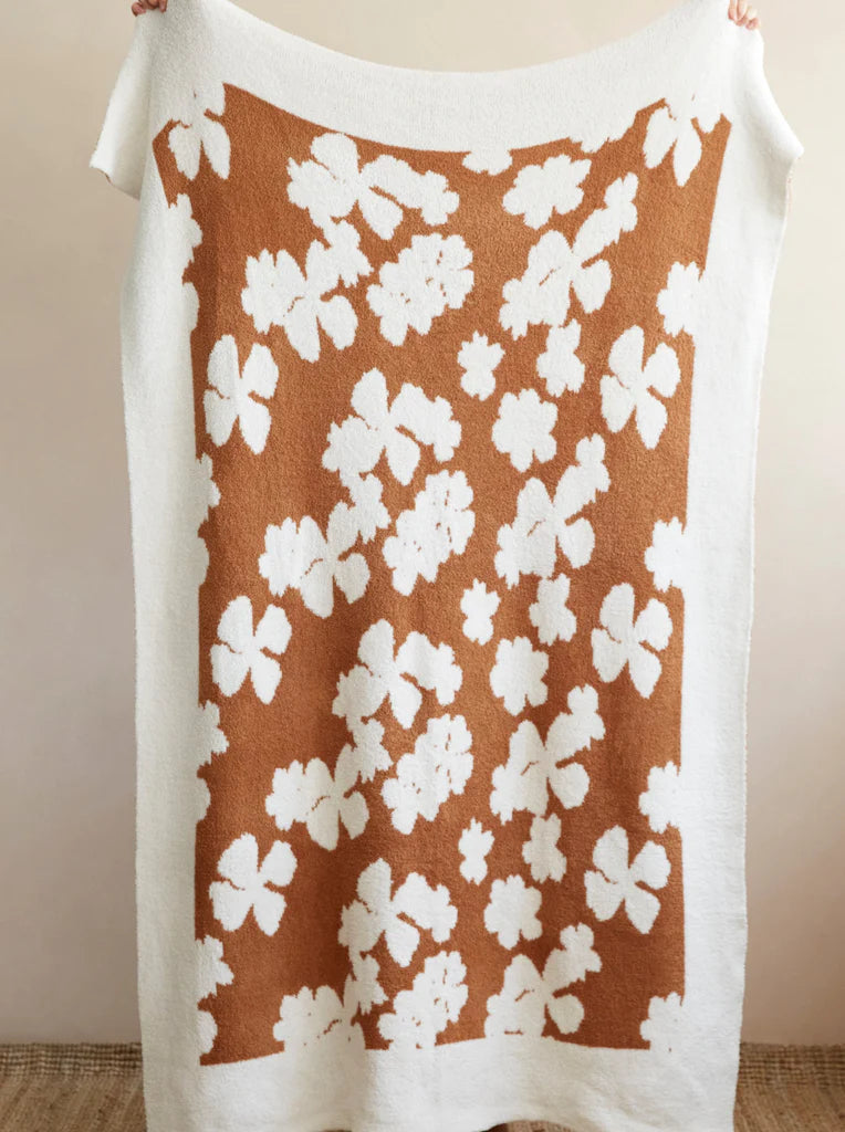 Rowan Super Soft Floral Reversible Throw by Shiraleah
