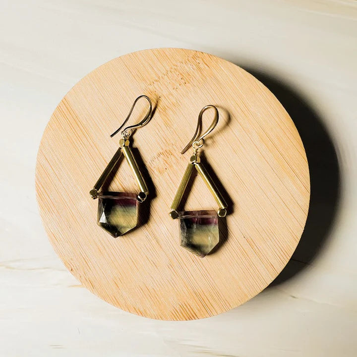 Fluorite Shield Earring by Santore