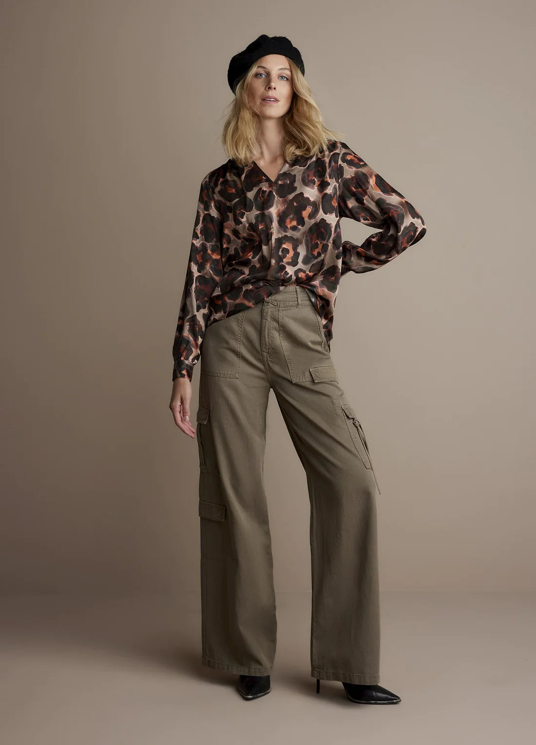 V-neck Animal-Print Top by Summum
