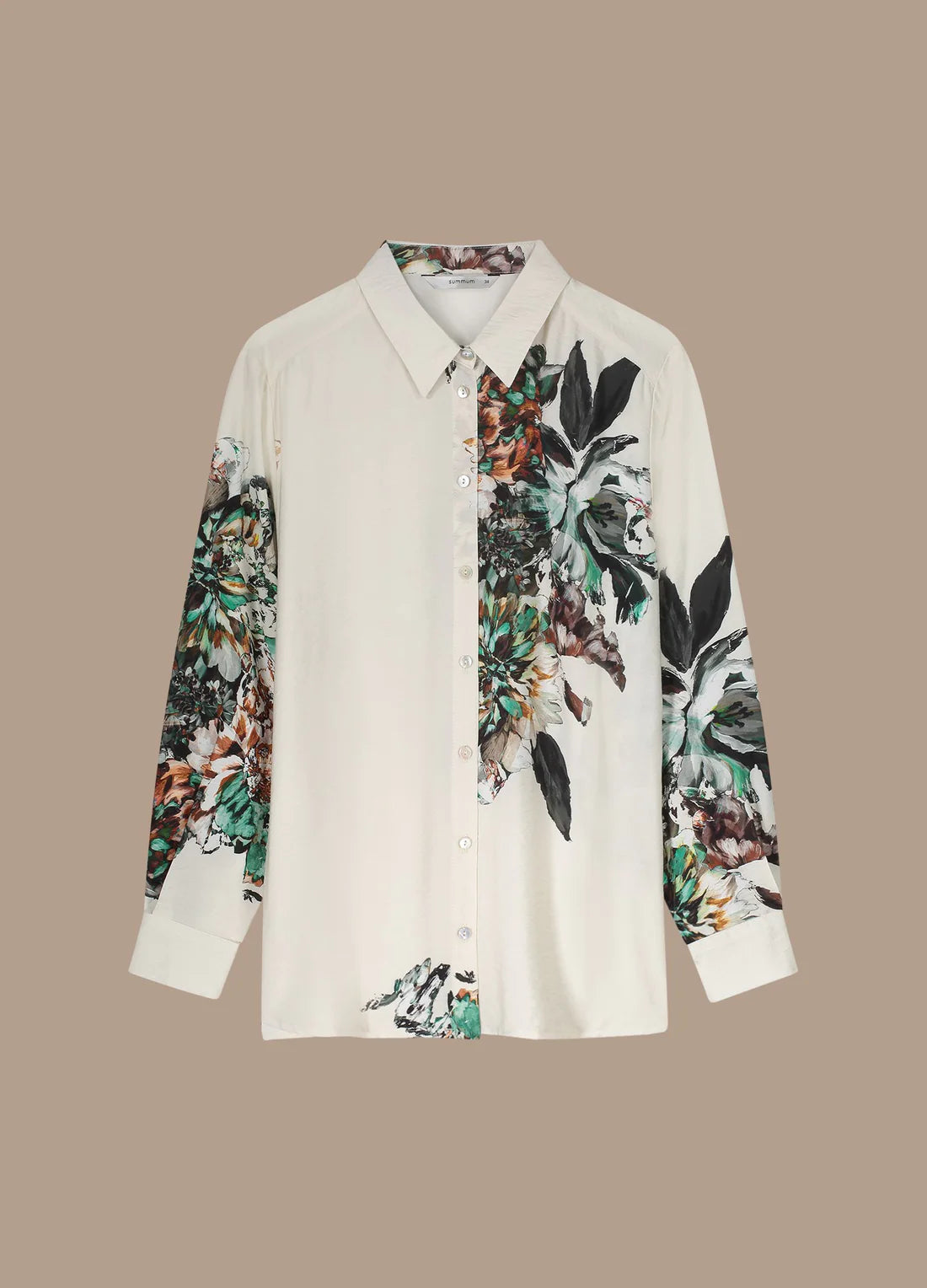 All Over Flower Print Blouse by Summum in Ivory