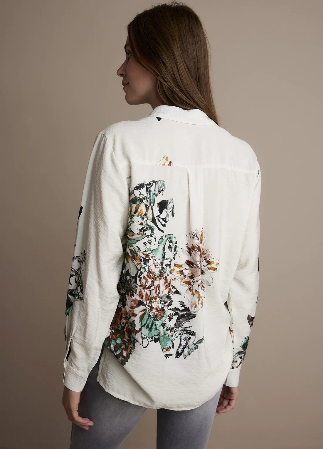 All Over Flower Print Blouse by Summum in Ivory