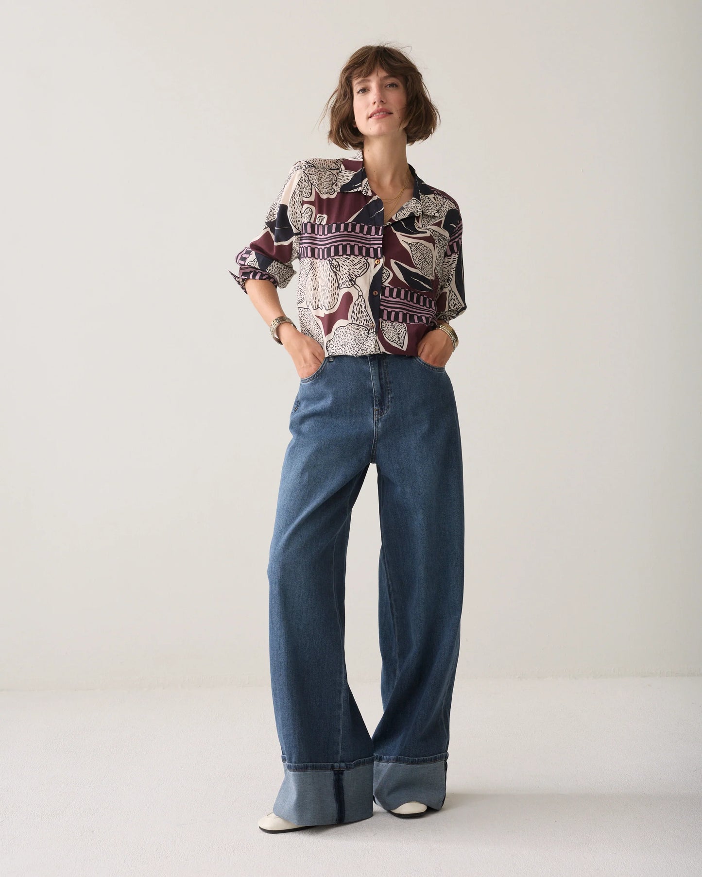 Blouse with Scarf Print by Summum