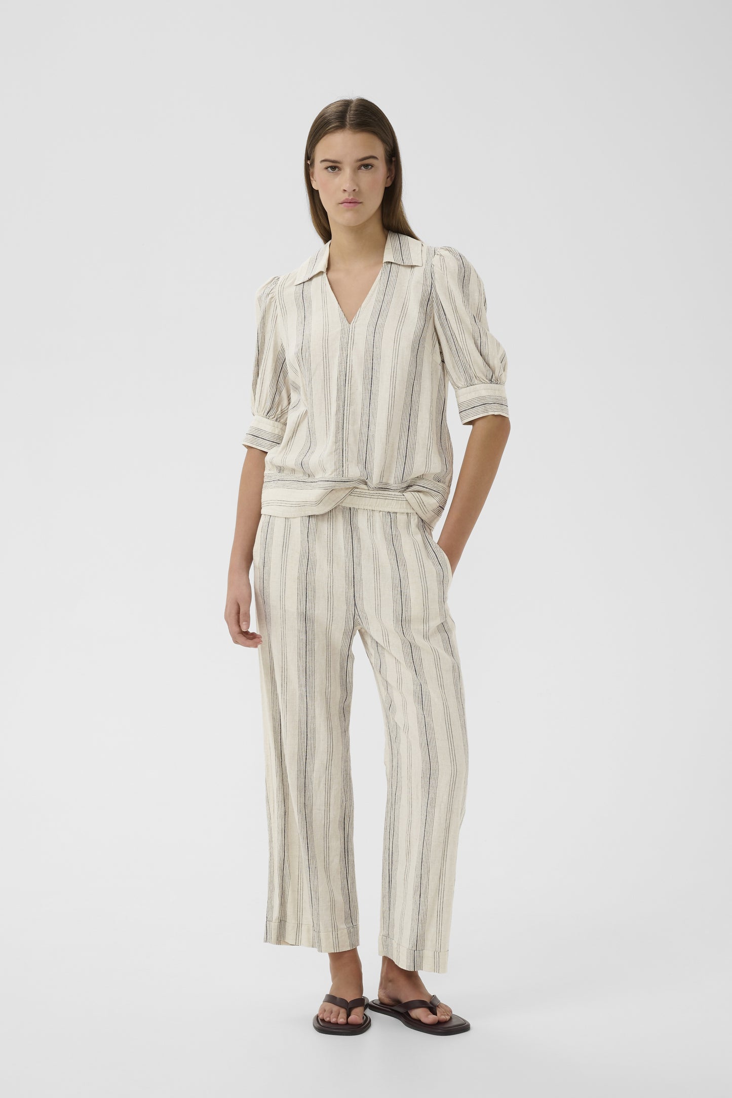 Rimone Driza Culotte by InWear in Mattress Stripe White