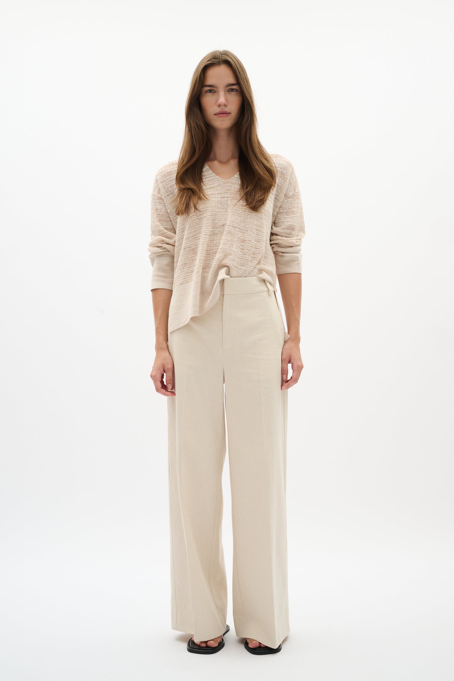Nita V-Neck Sweater by InWear in Ecru