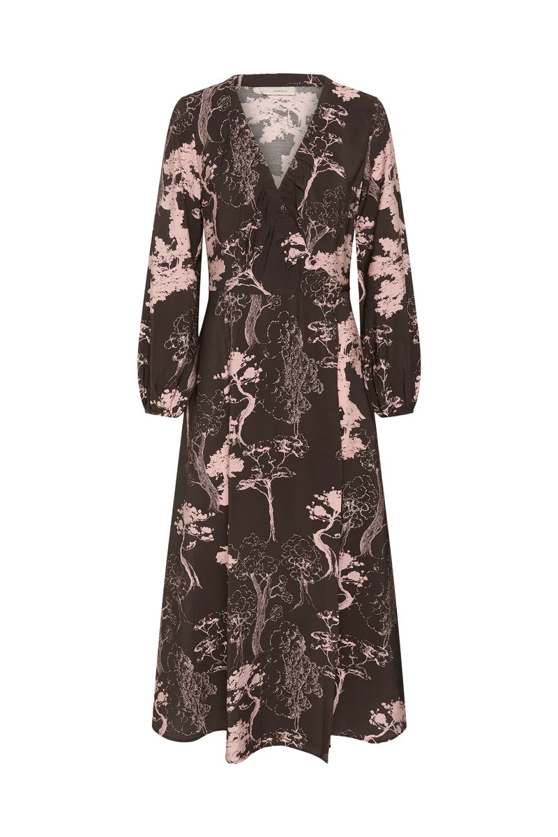 Makenna Wrap Dress by InWear in Brown Tree Garden