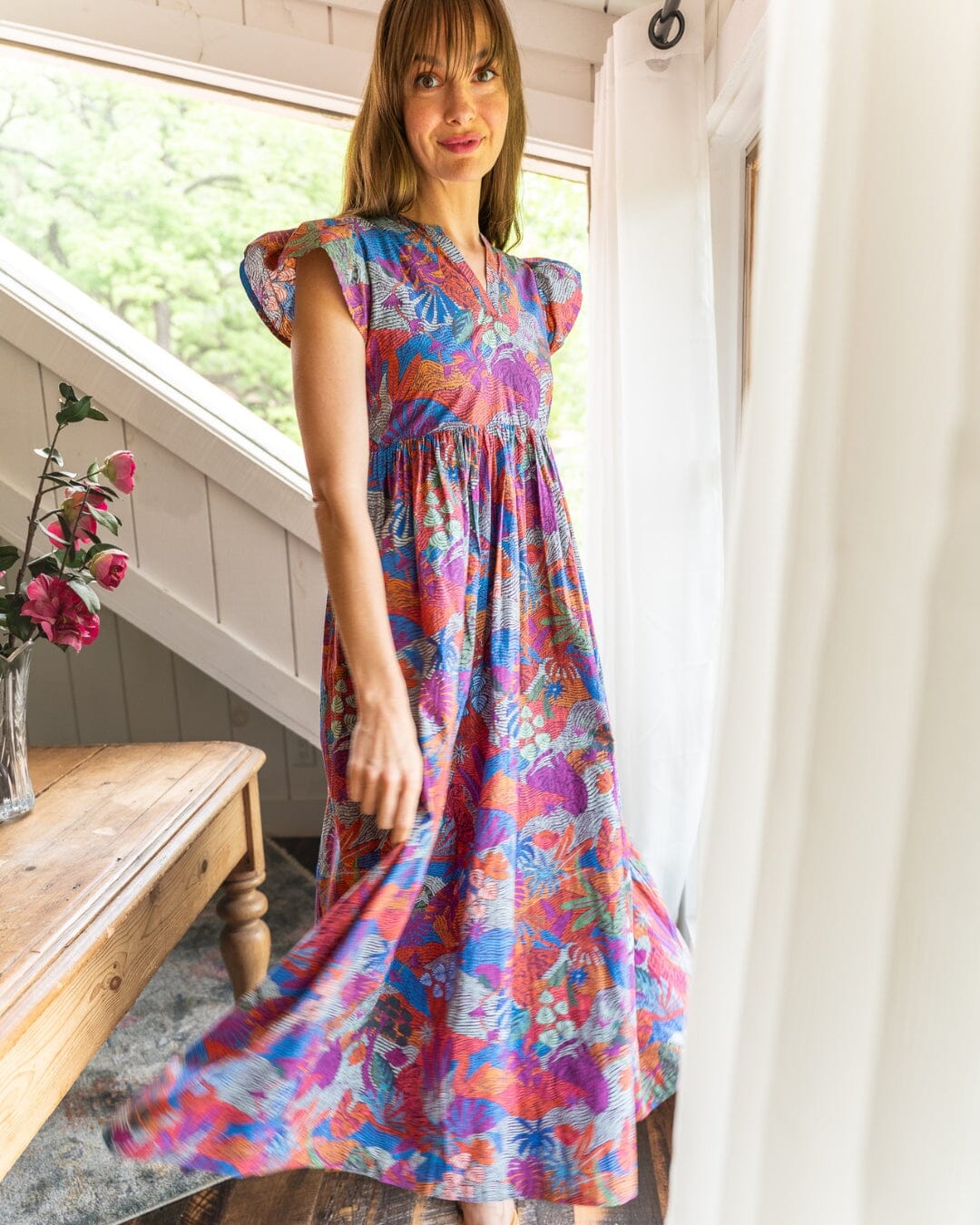 Jenny Maxi Dress by Briton Court in Burgundy Rose