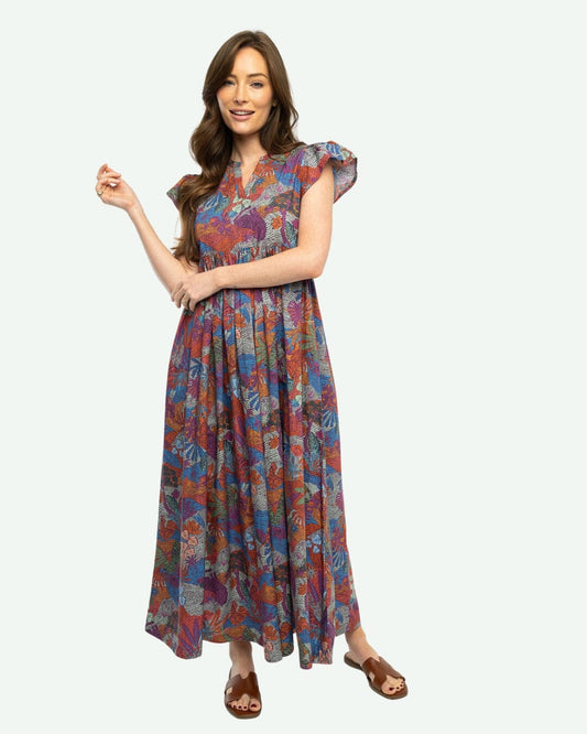 Jenny Maxi Dress by Briton Court in Burgundy Rose