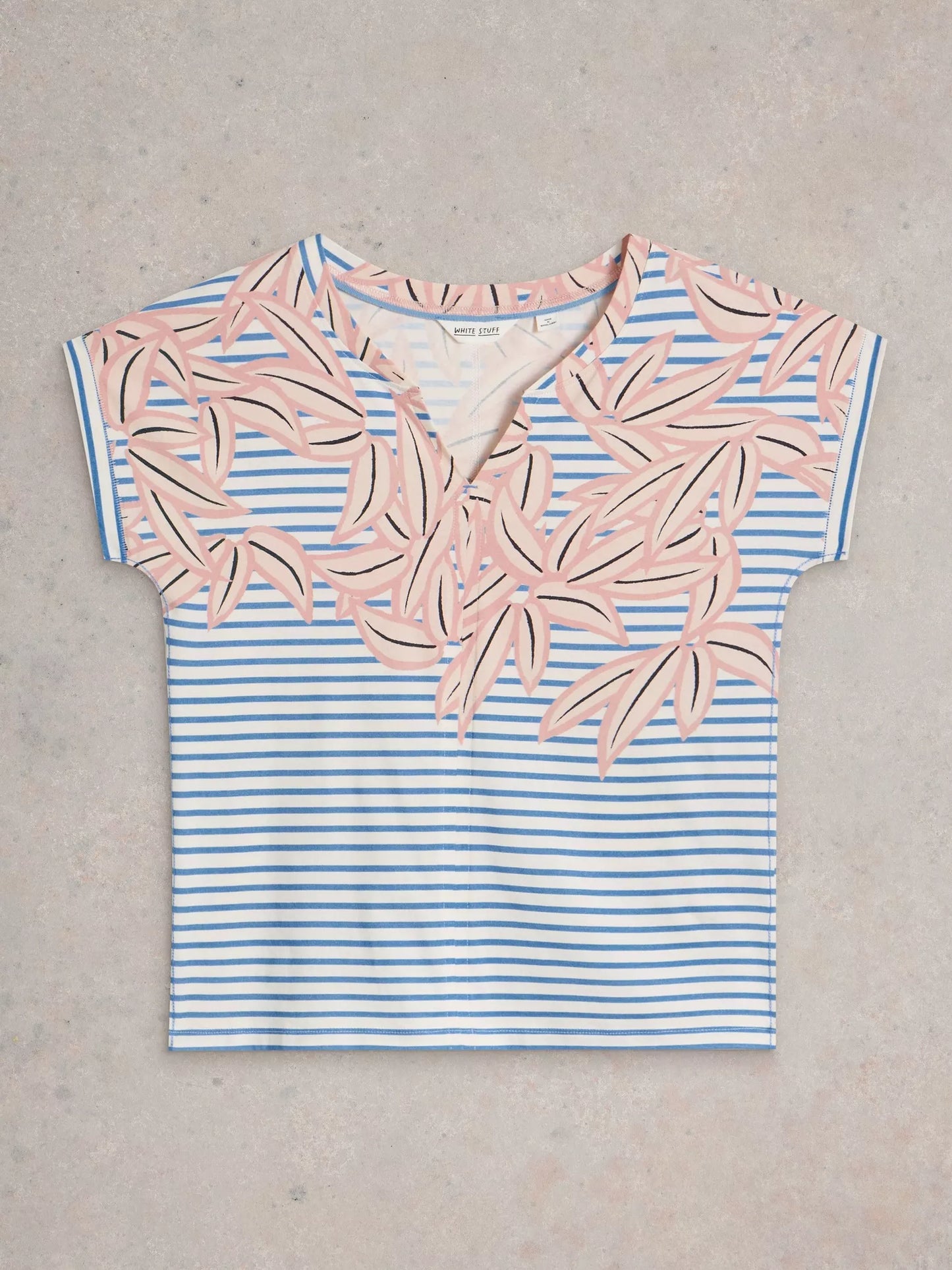 Nelly Notch Neck Tee by White Stuff in Ivory