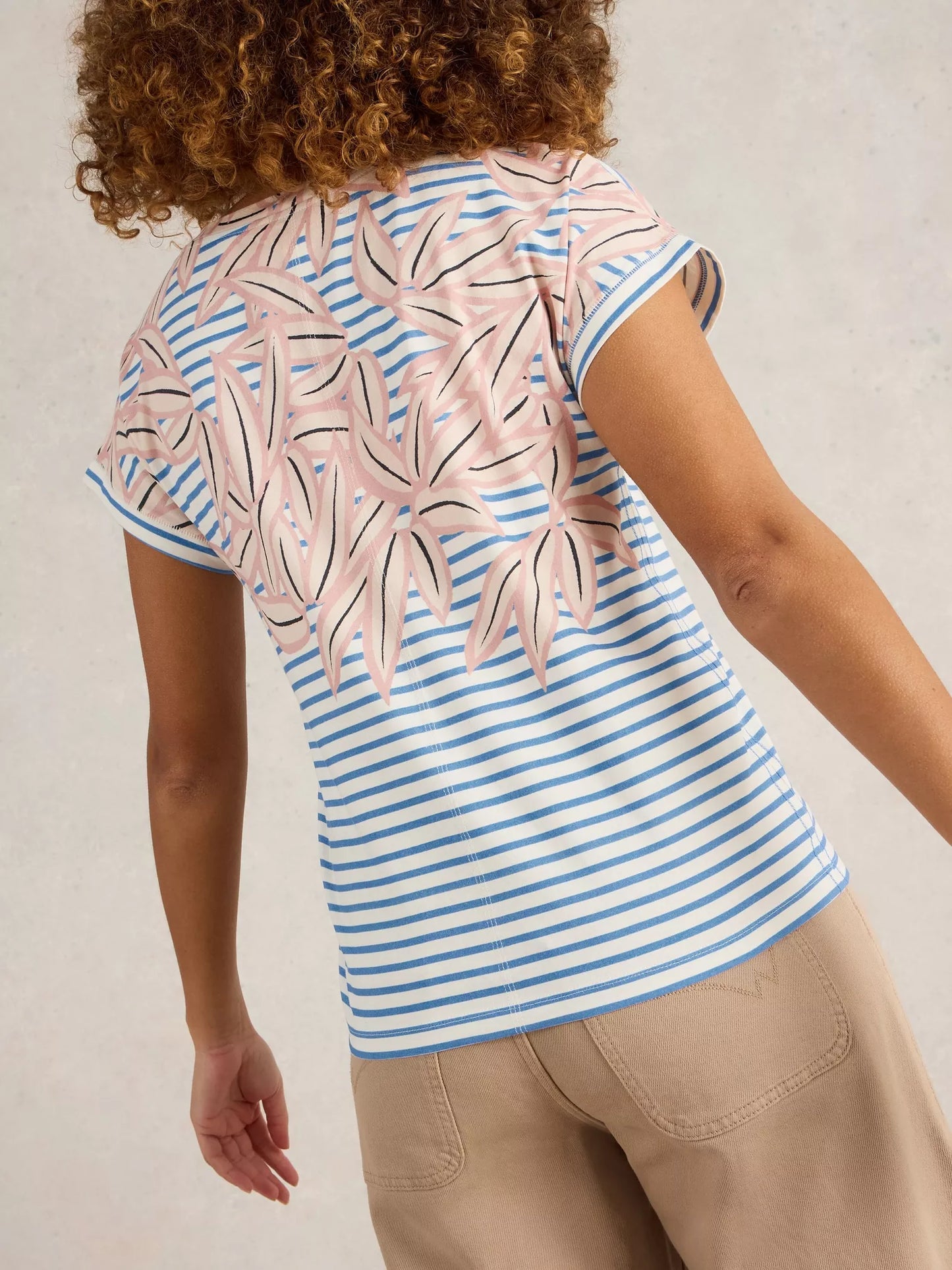 Nelly Notch Neck Tee by White Stuff in Ivory