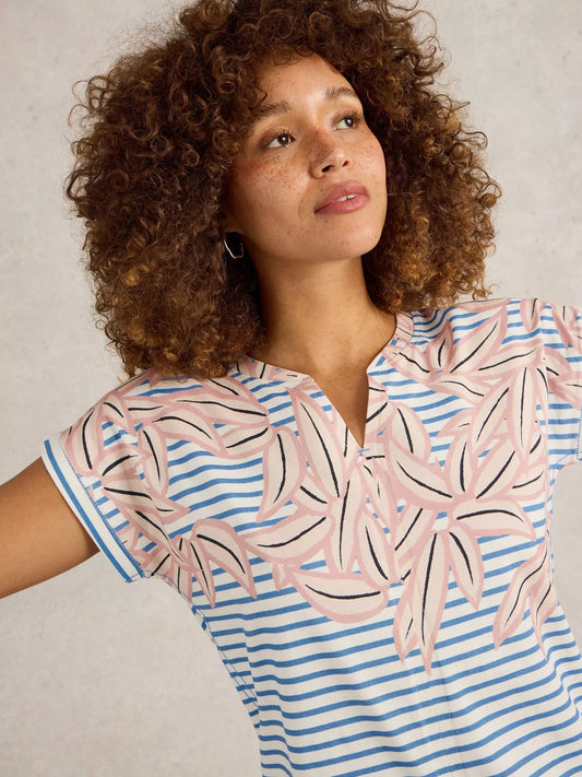 Nelly Notch Neck Tee by White Stuff in Ivory