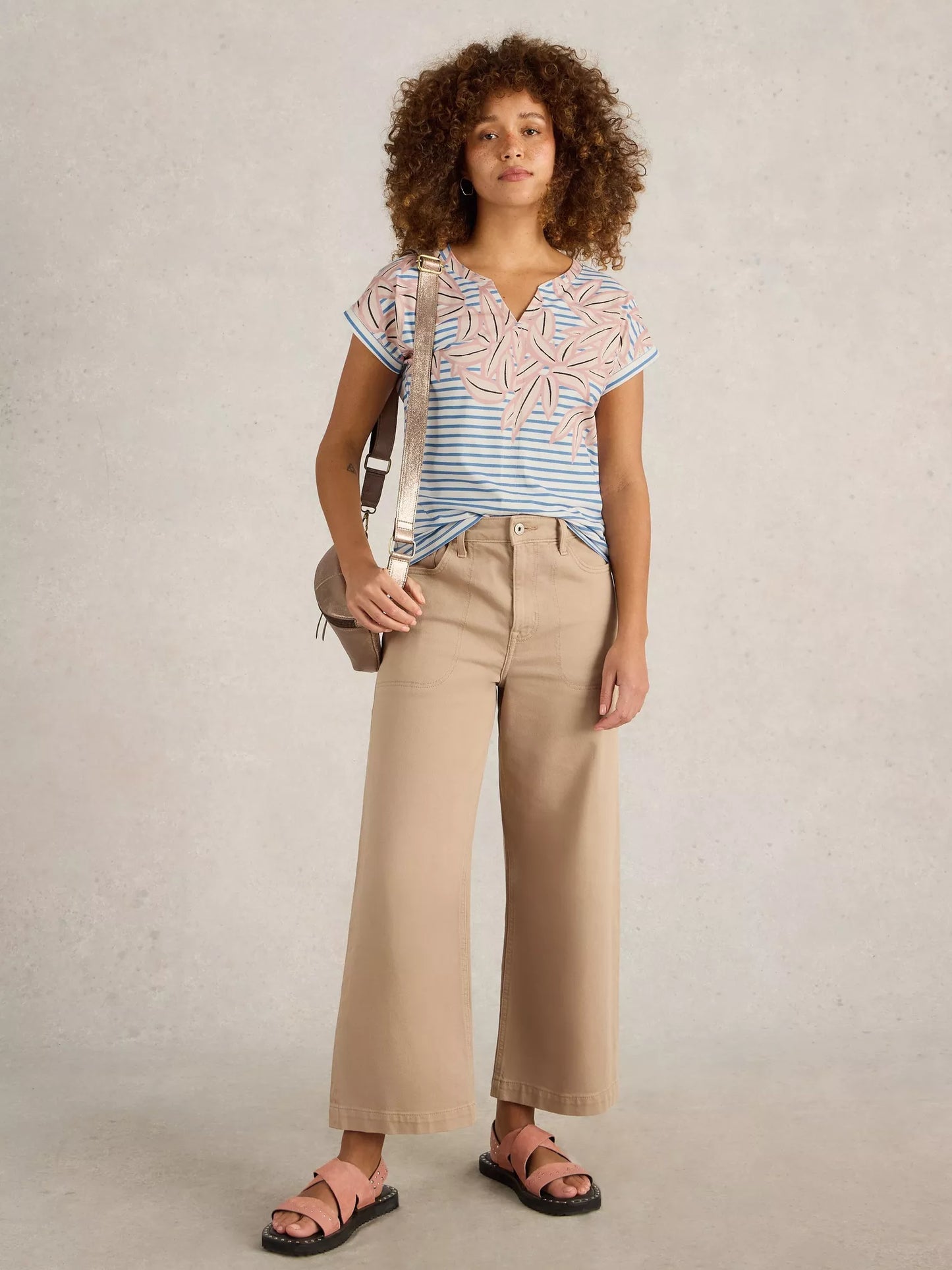 Nelly Notch Neck Tee by White Stuff in Ivory