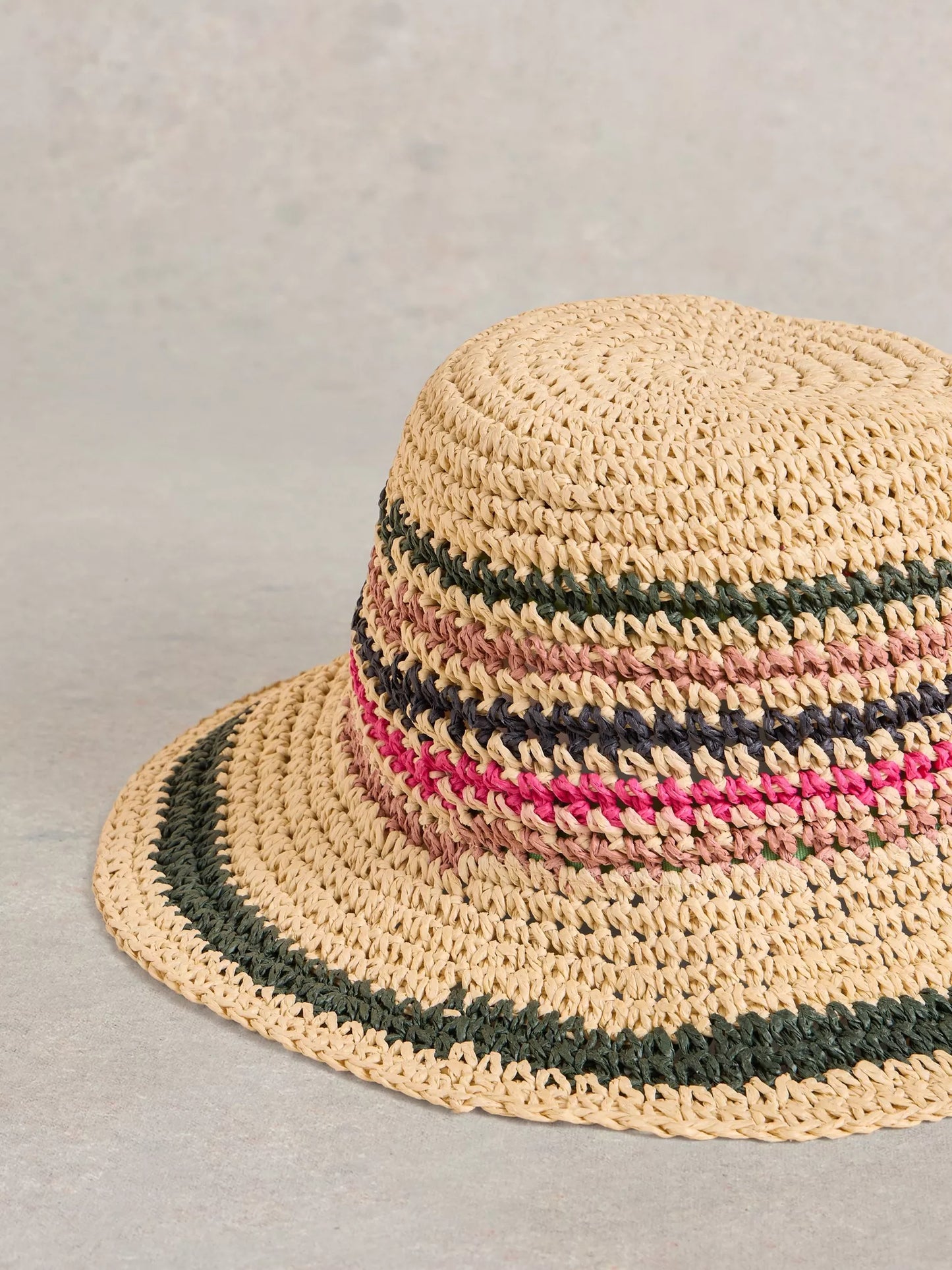Striped Bucket Hat by White Stuff in Natural