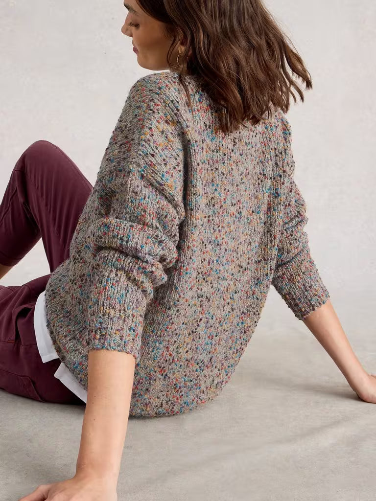 Texture V-Neck by White Stuff in Light Natural