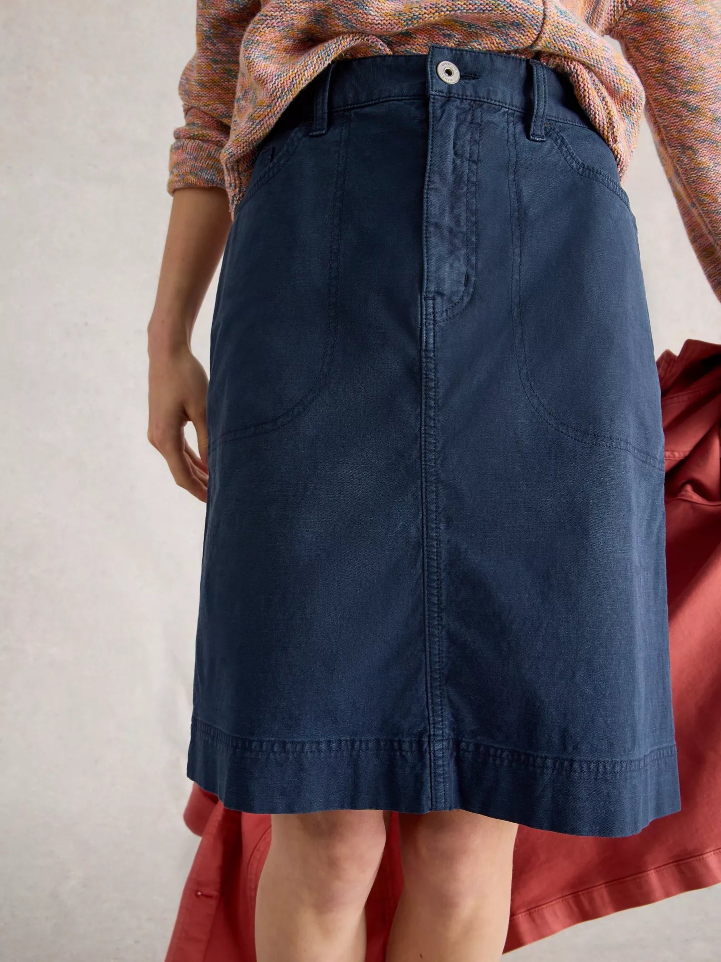 Tia Chino Skirt by White Stuff in Dark Navy