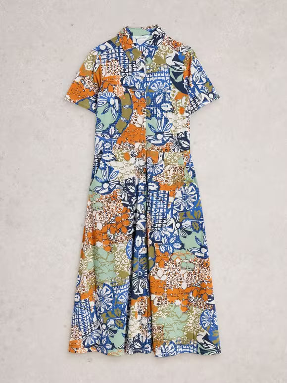 Rua Jersey Shirt Dress by White Stuff in Orange Multi