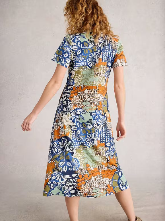 Rua Jersey Shirt Dress by White Stuff in Orange Multi