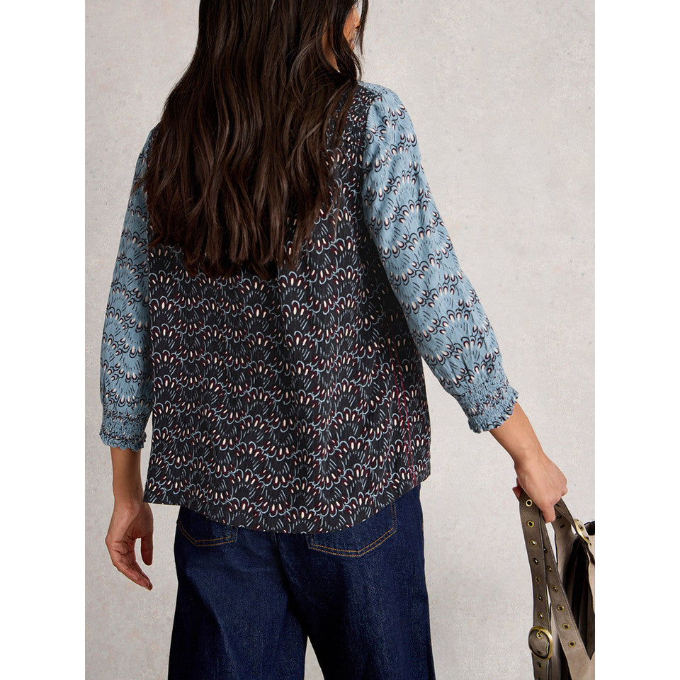 May Mixed Print Top by White Stuff in Blue Multi