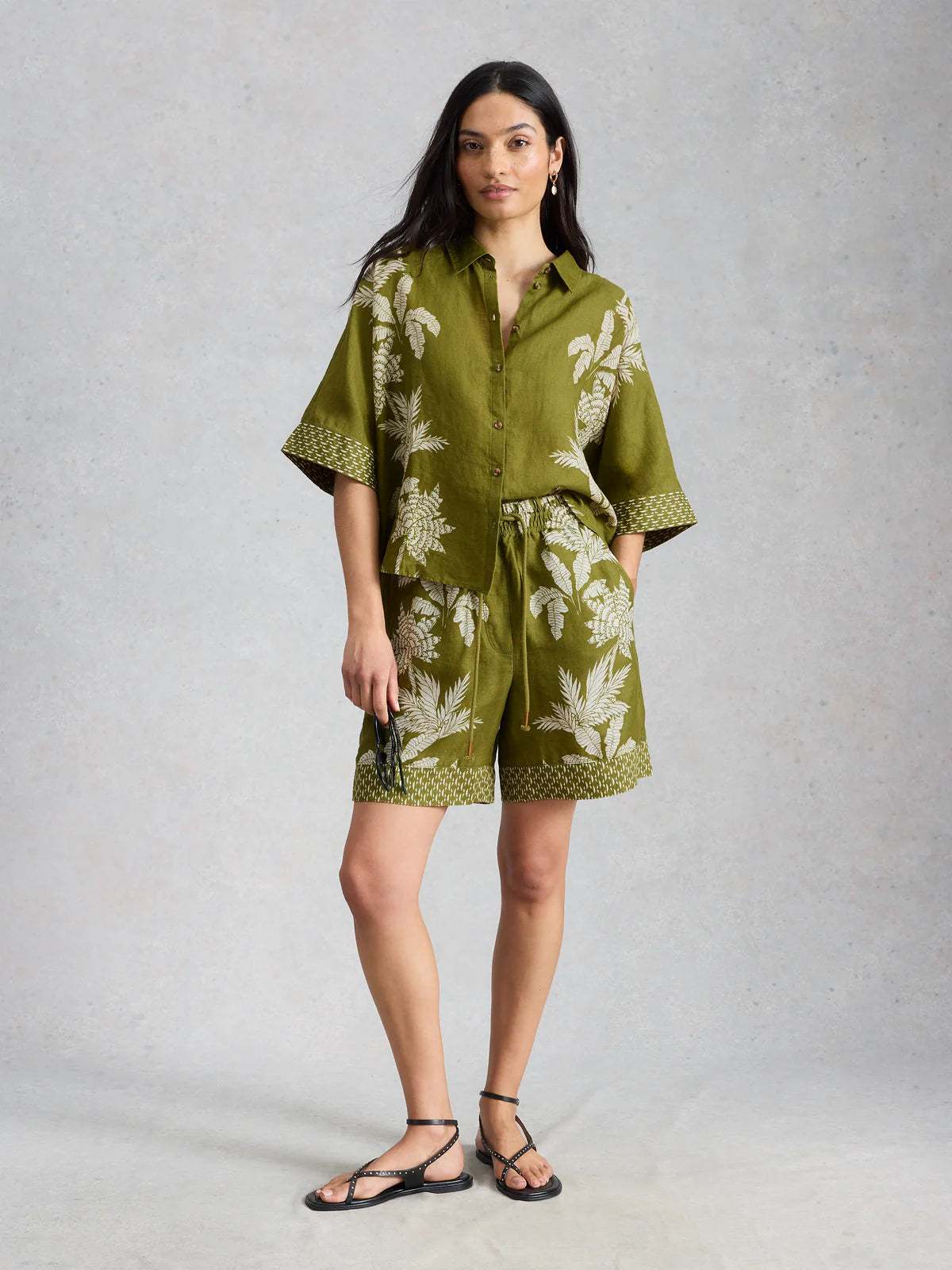 Cassie Linen Shirt by White Stuff in Green