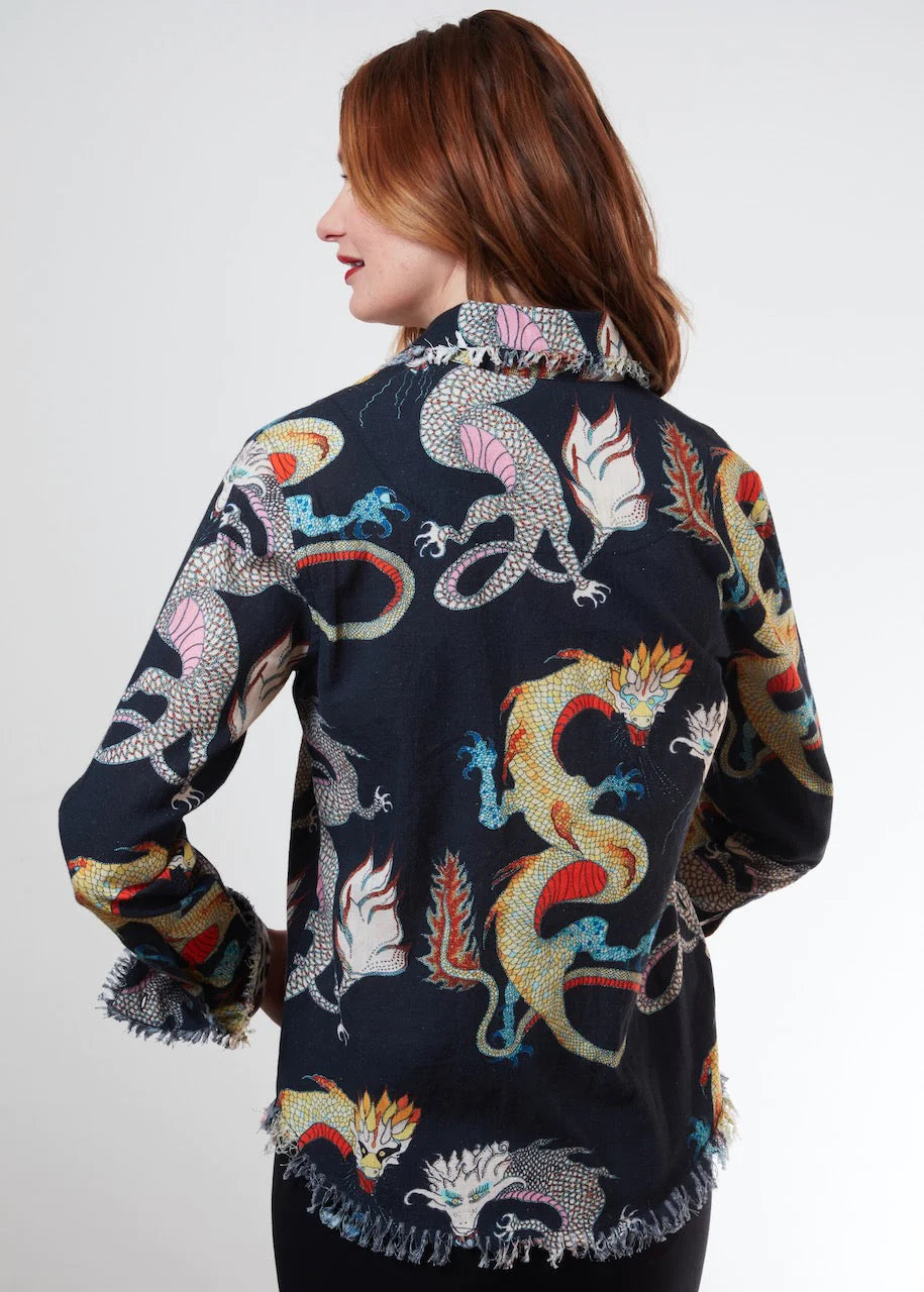 Cape Cod Tunic by Dizzy Lizzie in Black Dragons