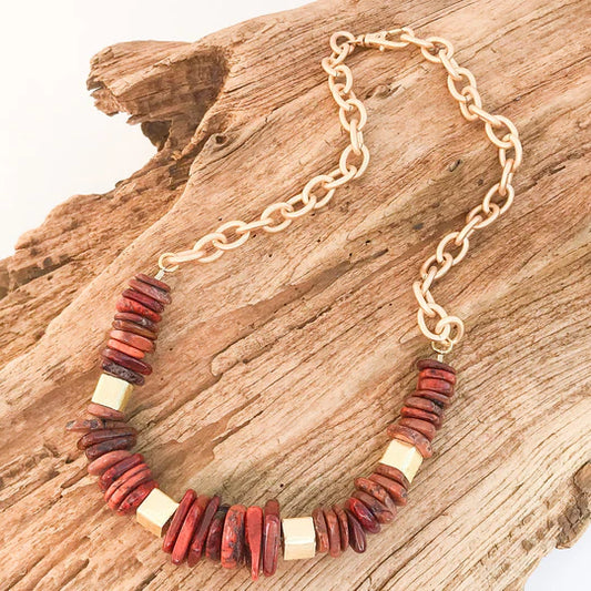 Chip Magnesite Colorblock Necklace by Virtue Jewelry Design