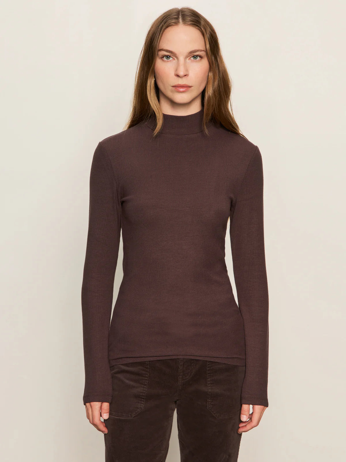 Long Sleeve Mock Essential Top by Sanctuary in Semi Sweet
