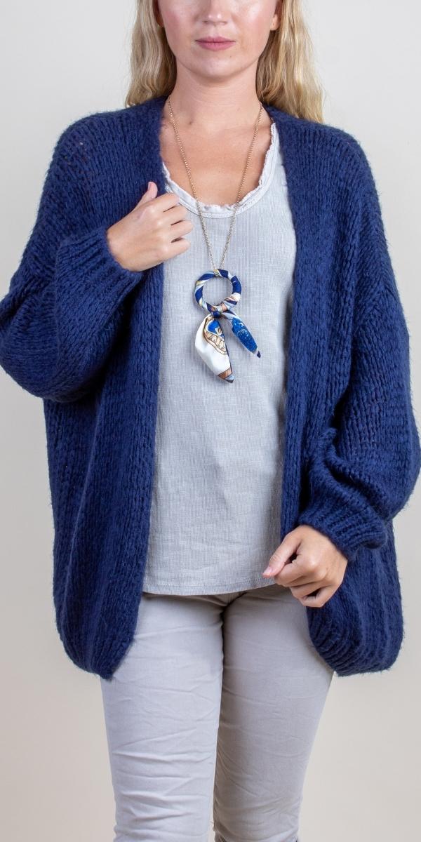 Soffice Knit Cardigan by Gigi Moda in Navy