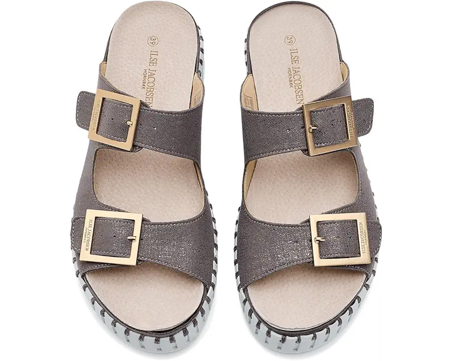 Tulip Slide Sandals by Ilse Jacobsen in Grey