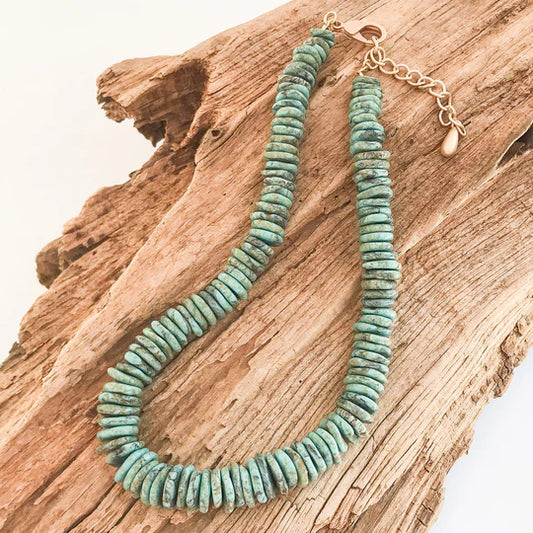 Heishi Disc 17.5" Necklace by Virtue Jewelry Design in Ocean