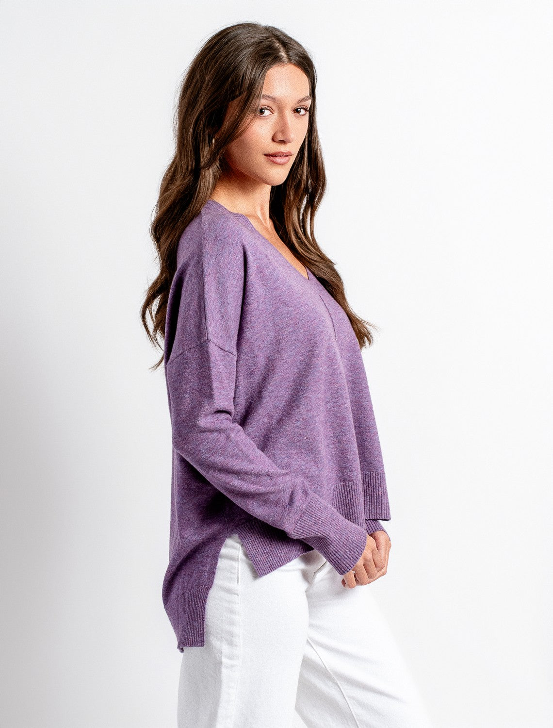 Wagner Knit Crew Top by Kerisma in Purple Haze