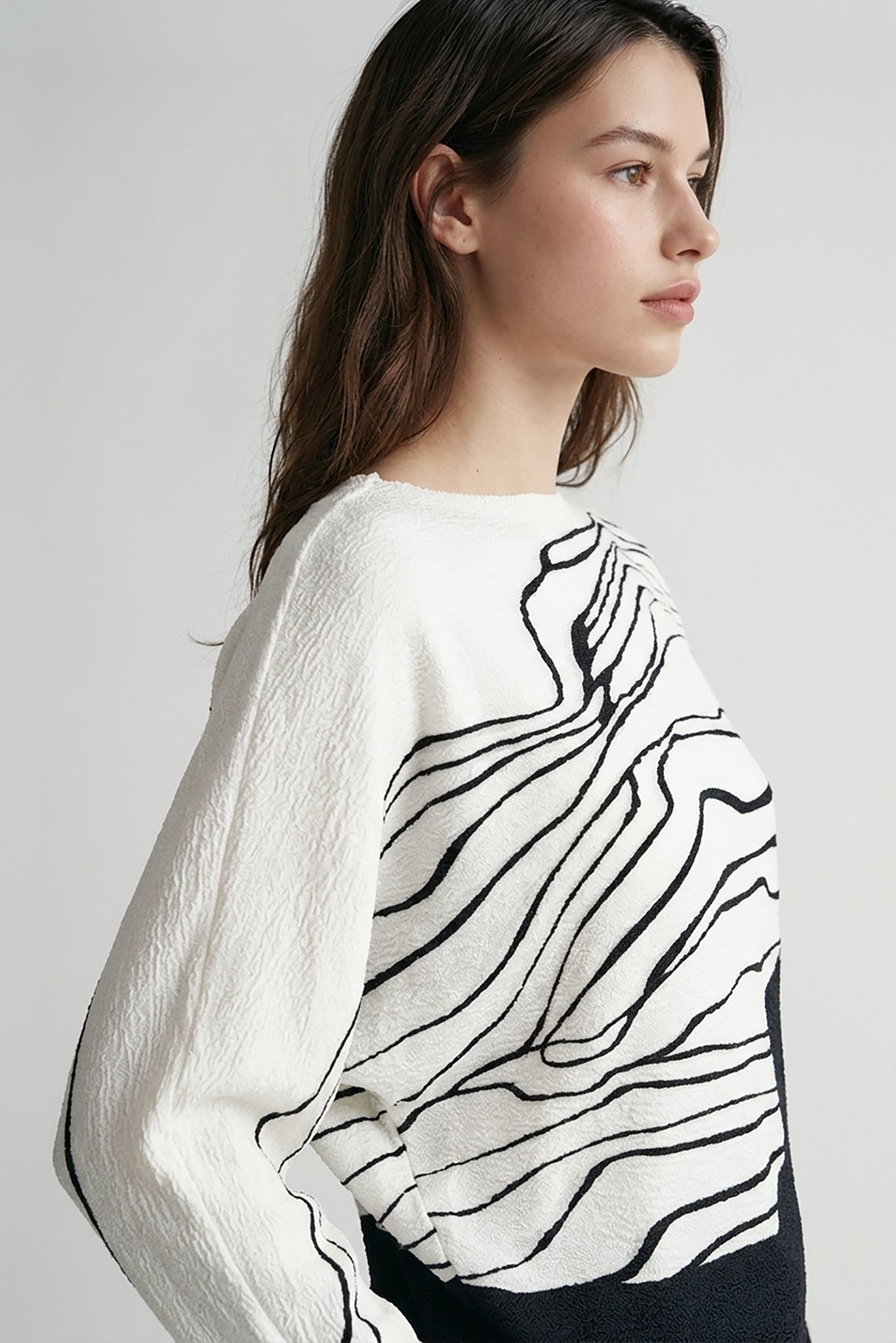 Amellia River Print Top by Wild Cosmos in Black Mix