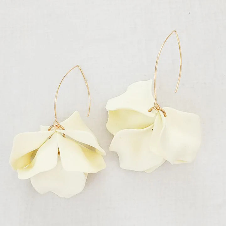 Hyacinth Tiered Earring on Marquis Hook by Virtue Jewelry in Ivory
