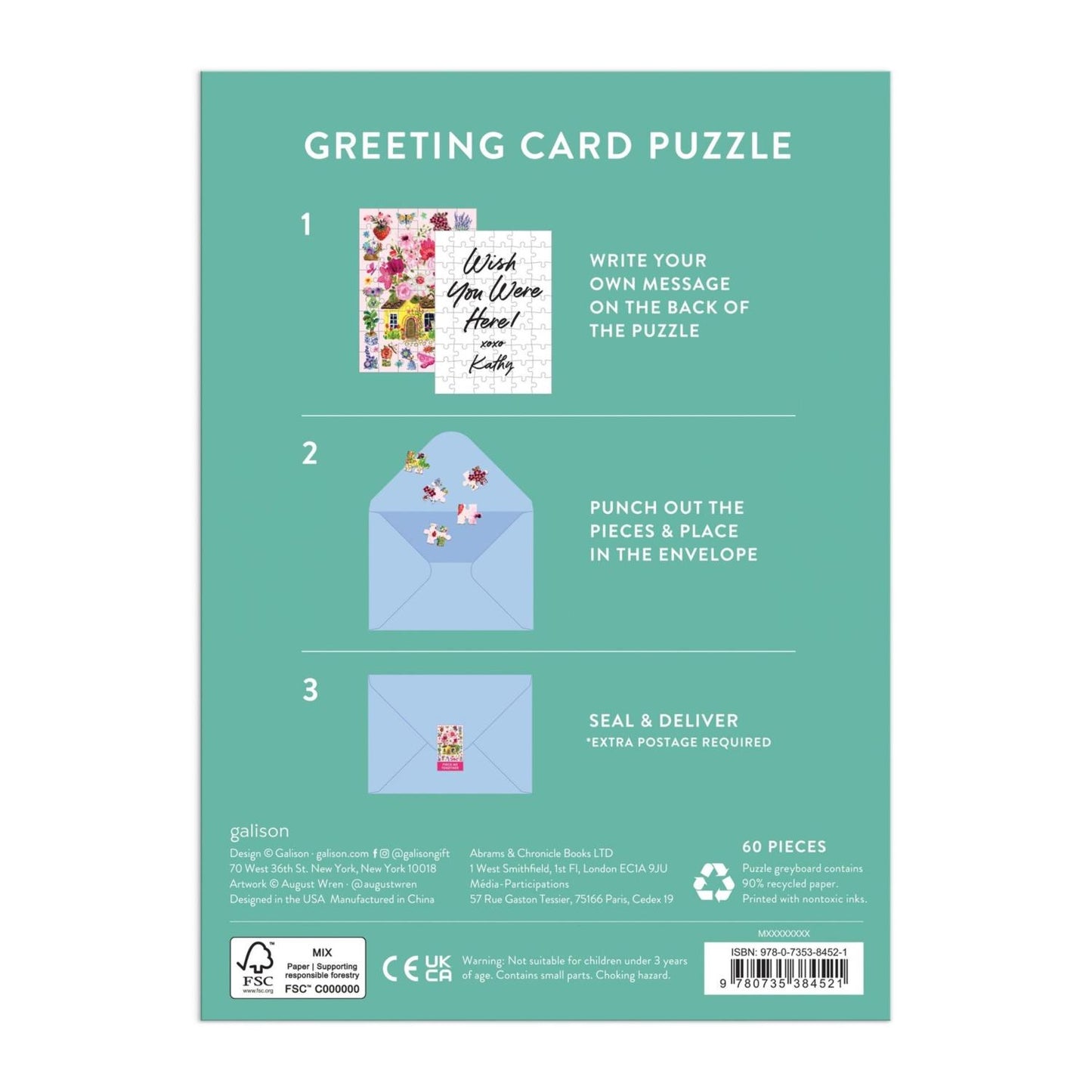 Greeting Card Puzzle Buzzy Bouquets by Chronicle Books