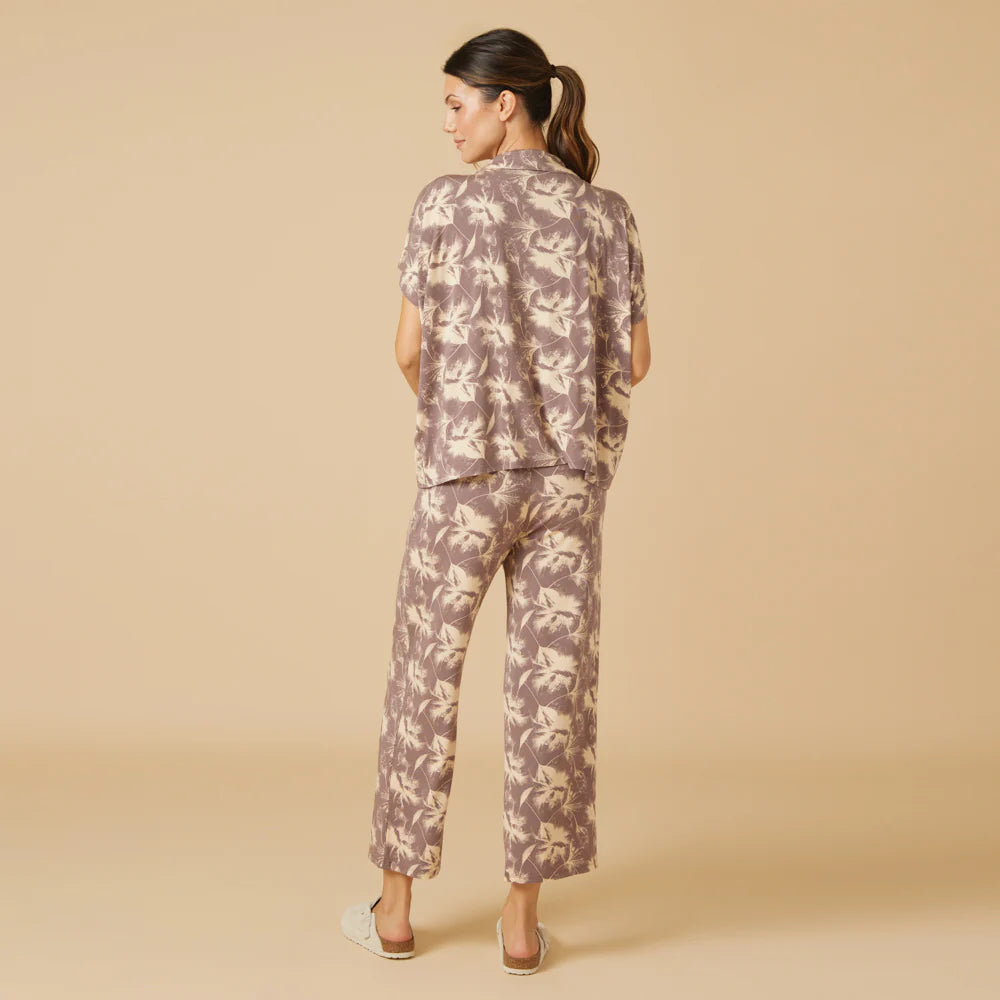 Caftan Top and Cropped Pant Set by Softies in Driftwood Floral